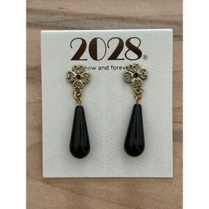 2028 Opulent Gold-Tone Teardrop Dangle Drop Earrings